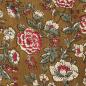 Preview: Voile leichte Baumwolle Blüten himbeerrot oliv grün